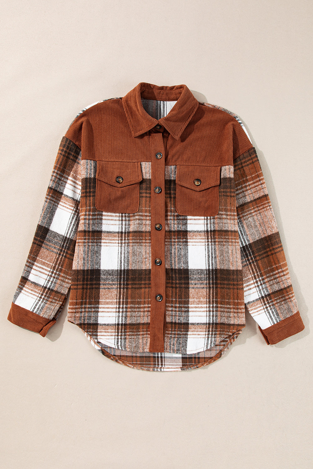 Plaid Corduroy Shacket July.