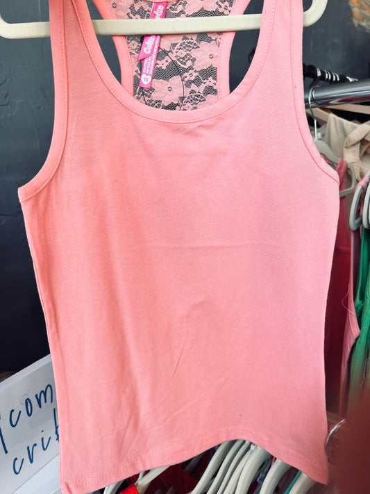 Kids Peach Racerback Tank