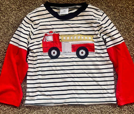 Boys Fire Engine Ling Sleeve Shirt