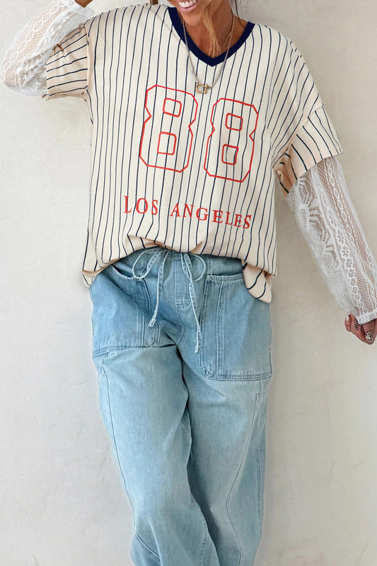 Blue Stripe 88 Graphic Top January.