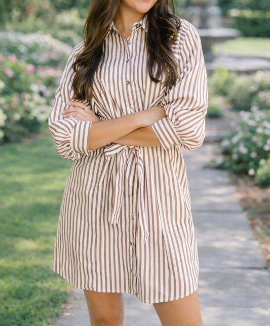 Stripe Knot Waist Dress January.