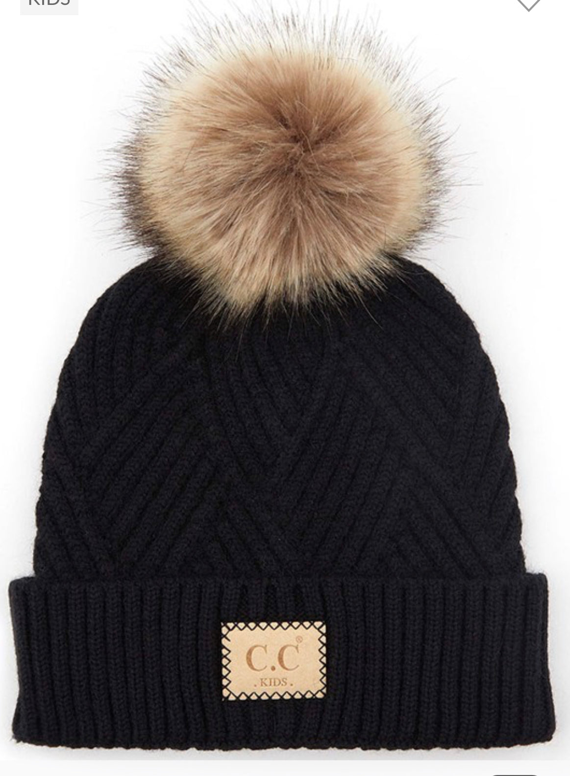 CC Kids Beanie Fur Pom