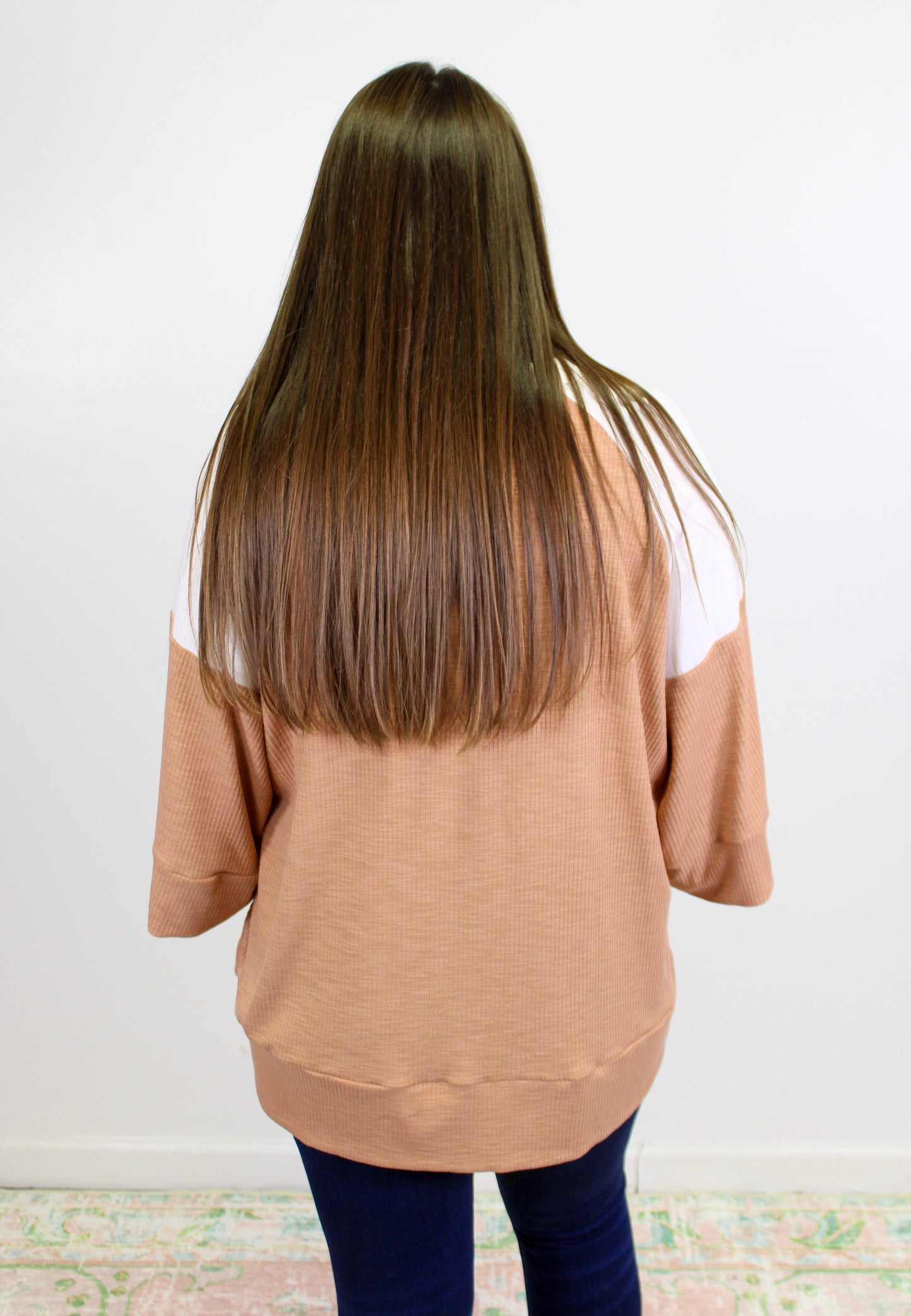 Brown Colorblock Oversized Tee December.