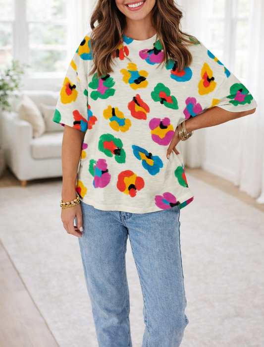 Leopard Drop Shoulder Top January.